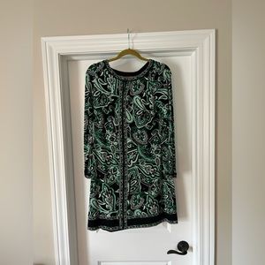 Green and black dress